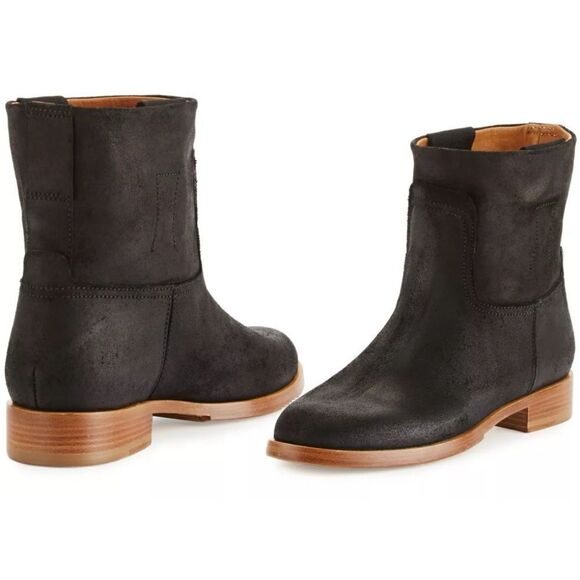 NWOB Rag & Bone Black Waxy Calf Suede Holly Ankle Boots SIze 38 - Picture 2 of 9